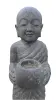  Product image 4 of the product “Standing monk with bowl, 60 cm height, cast stone, handcrafted & coloured ”